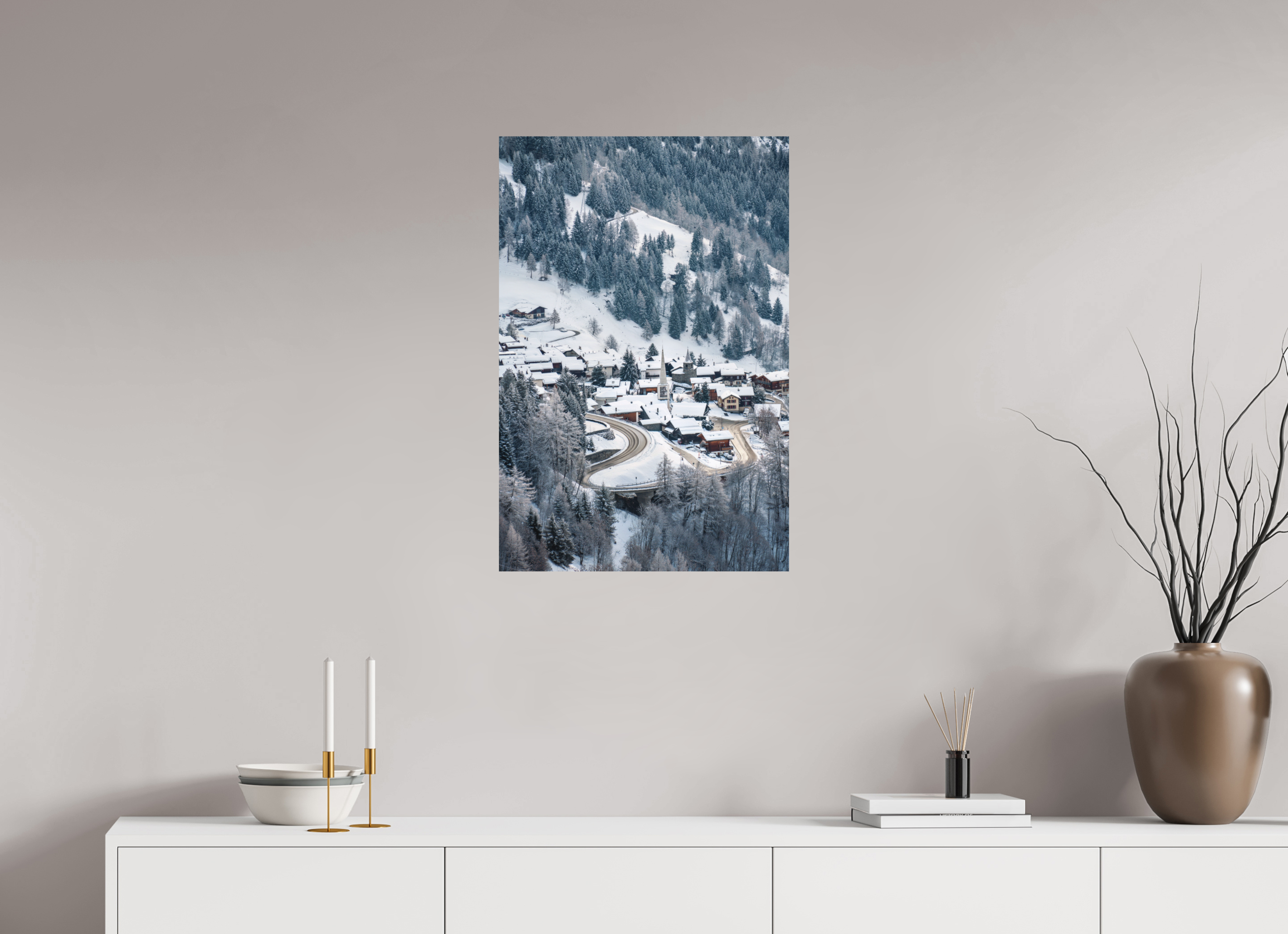 50 x 75 cm, Fuji Crystal DP Matte Print Verbier Village Church