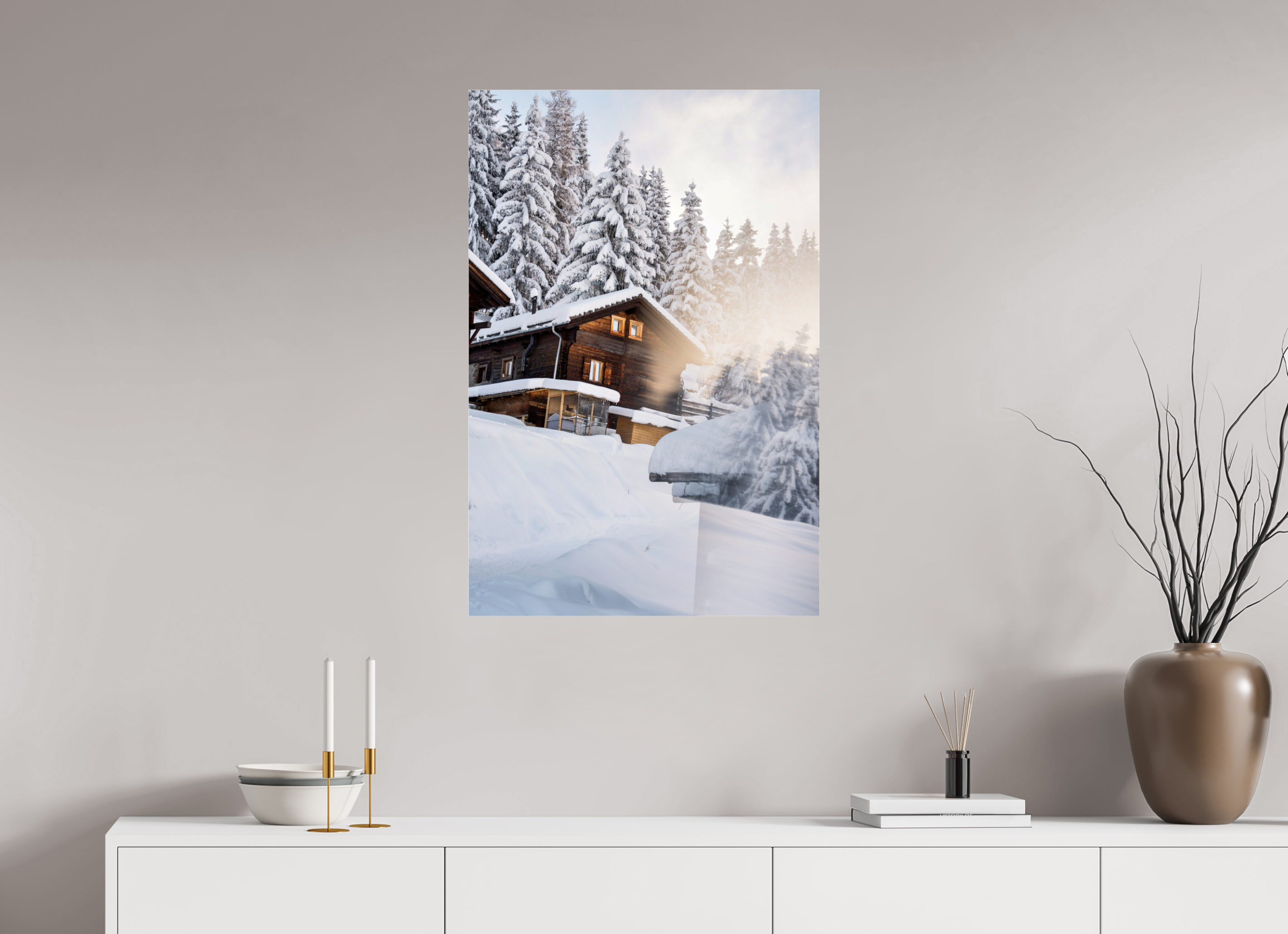 60 x 90 cm, Photos Plexi Chez Dany in Winter – Verbier, Switzerland