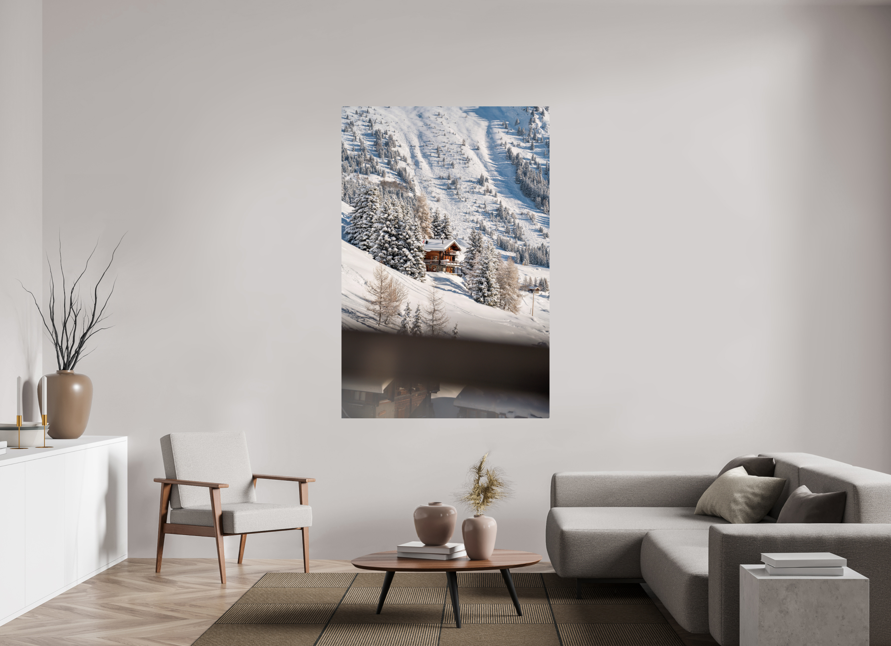 120 x 180 cm, Photo Print On Fuji Crystal DP II Chalet From Savoleyres Lift