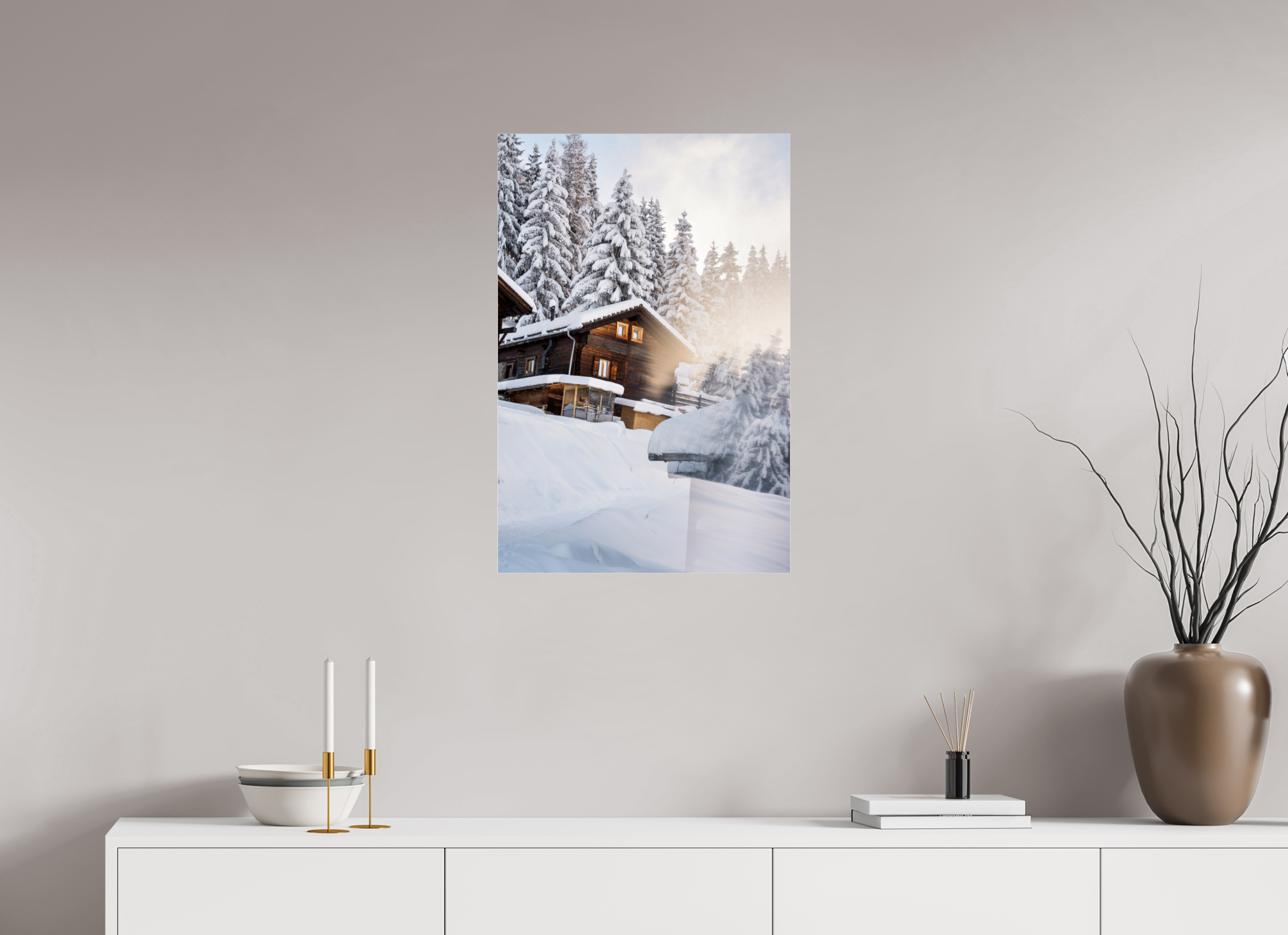 50 x 75 cm, Photos Plexi Chez Dany in Winter – Verbier, Switzerland