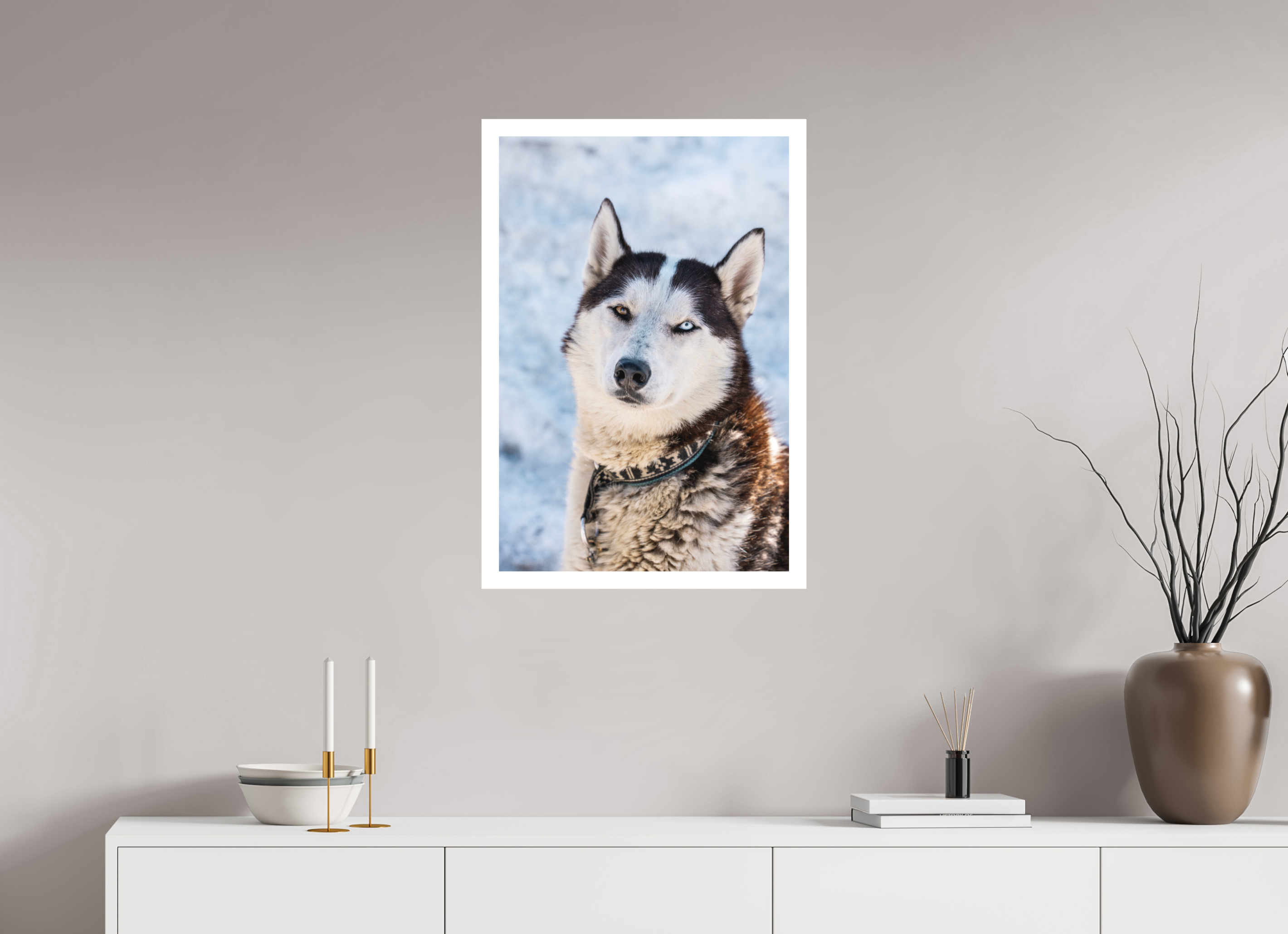 50 x 75 cm, Epson Fine Art Cotton Smooth Natural Paper Print Siberian husky