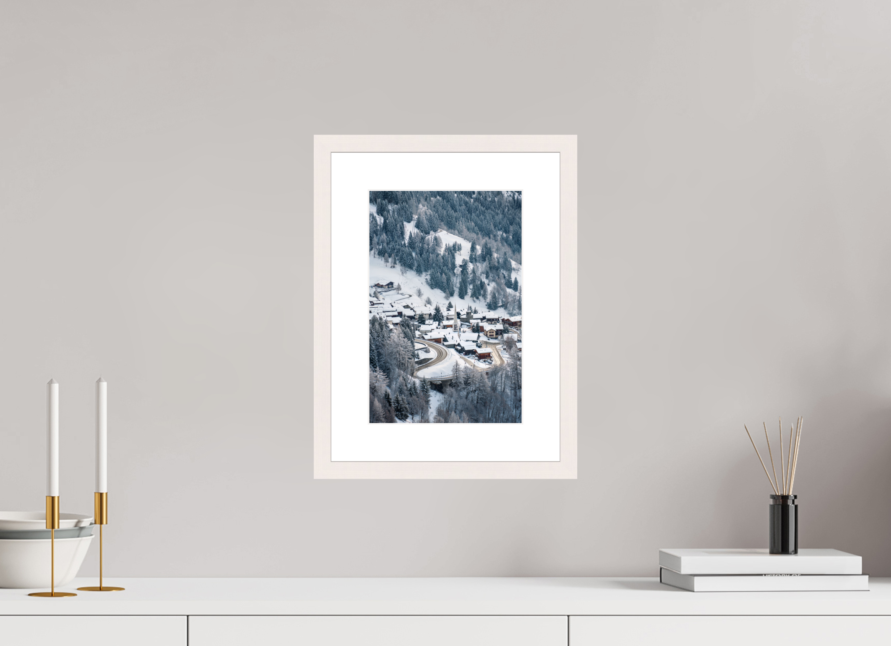 20 x 30 cm, Frame Hambourg 20mm Verbier Village Church