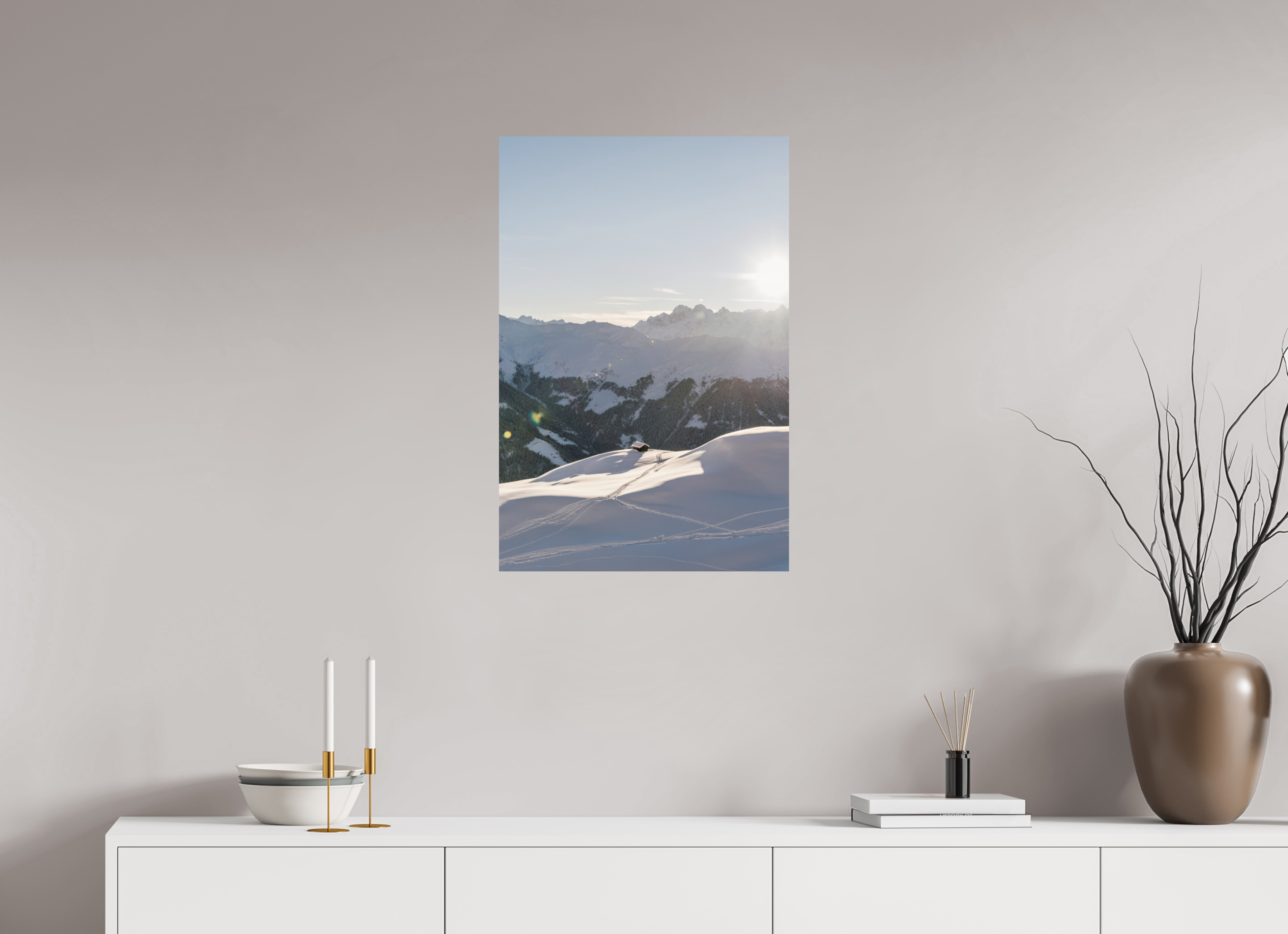 50 x 75 cm, Photo Print On Fuji Crystal DP II Last Light at La Chaux – Verbier, Switzerland