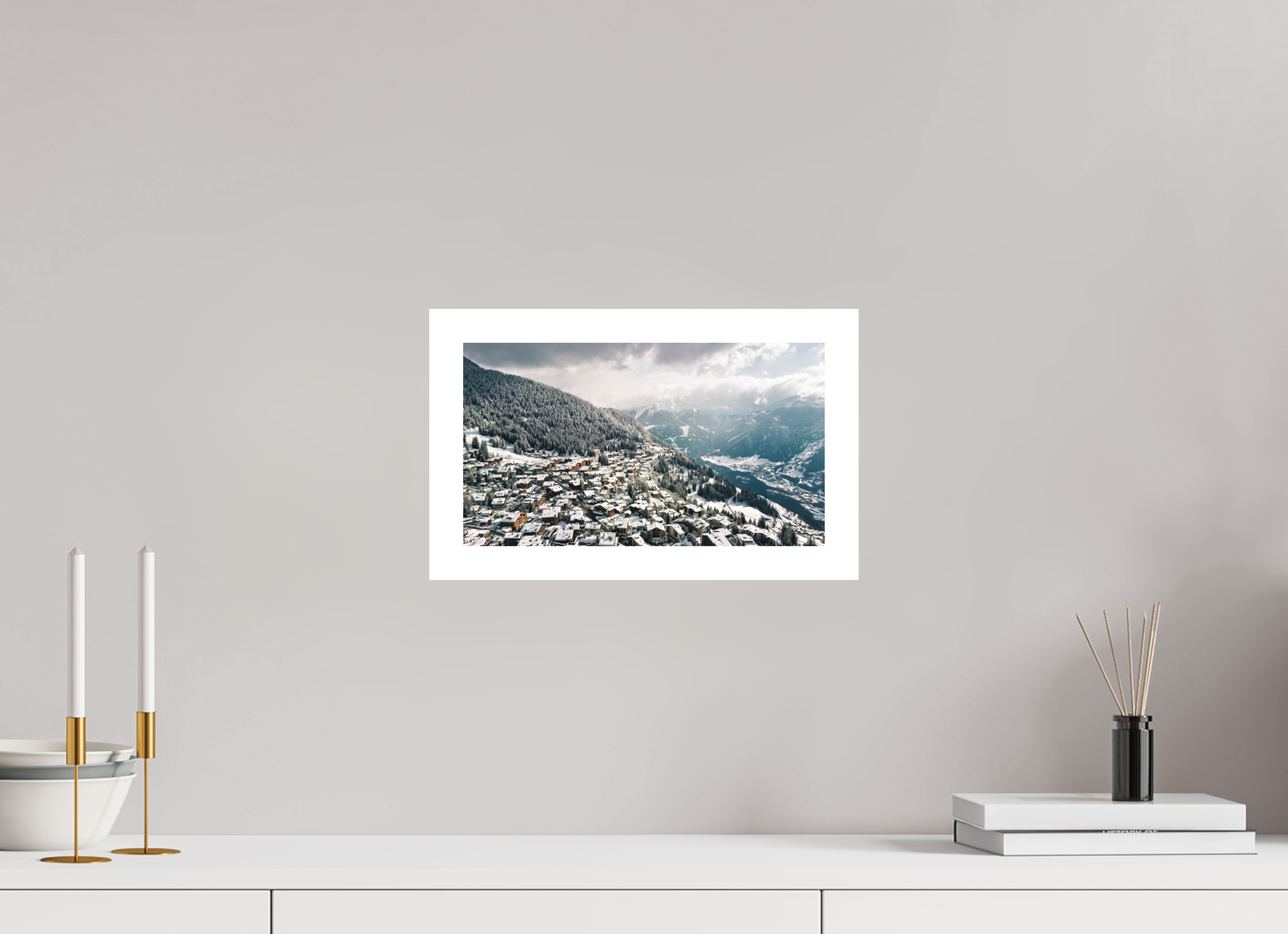 32 x 18 cm, Epson Fine Art Cotton Smooth Natural Paper Print After the Storm – Verbier from Above