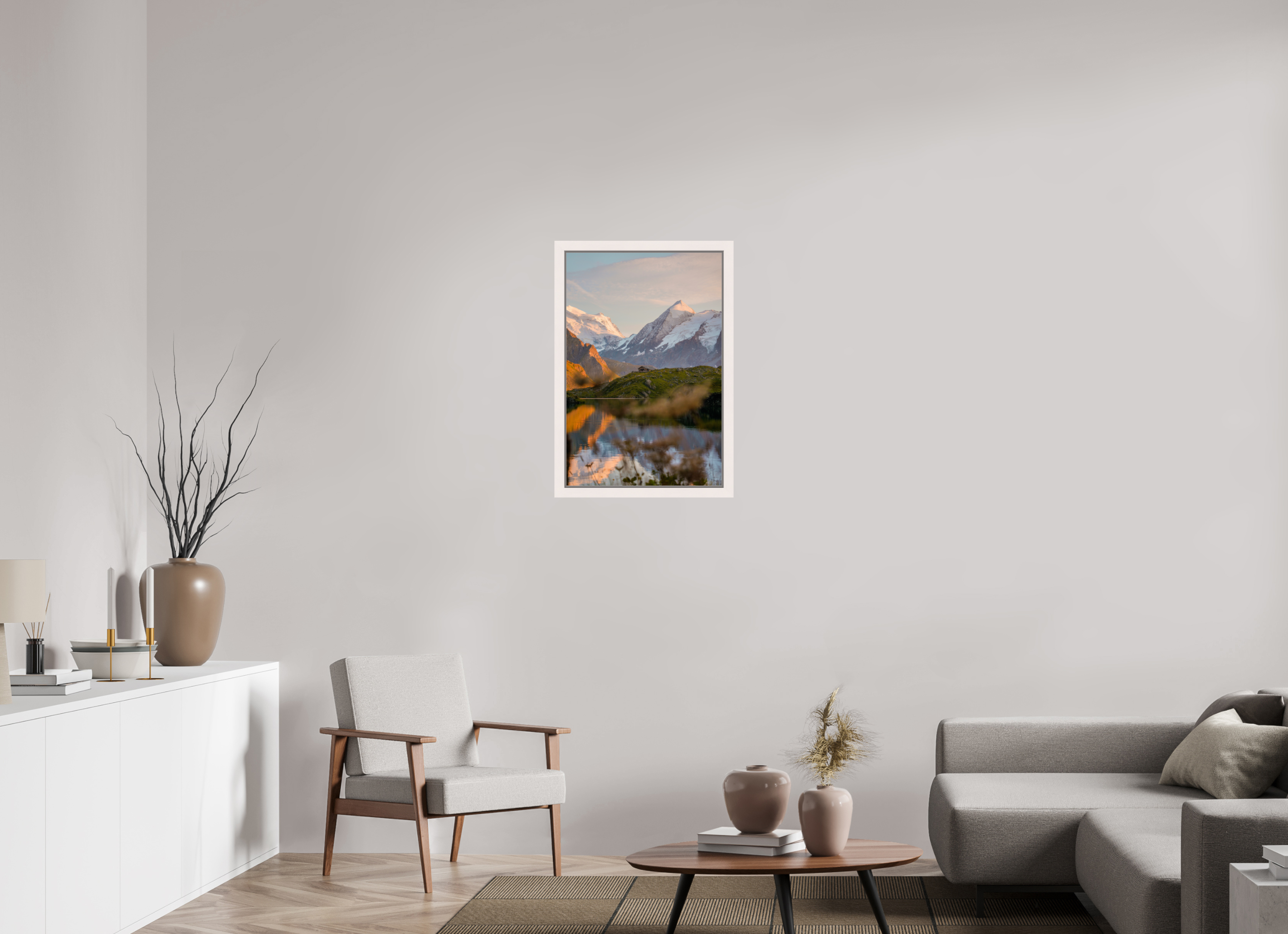 50 x 75 cm, Framed Plexi Still Water at Louvie – Val de Bagnes, Switzerland