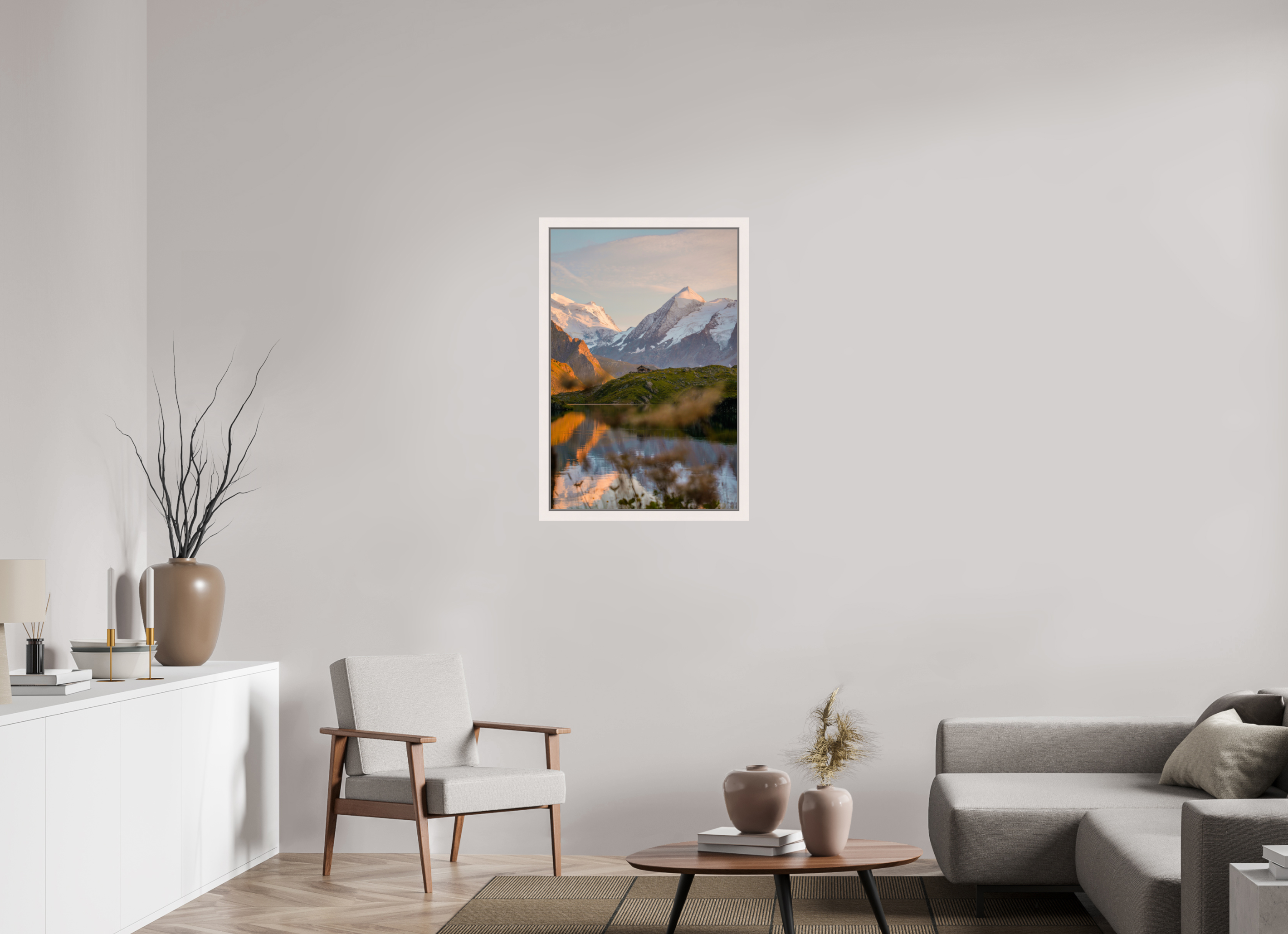 60 x 90 cm, Framed Plexi Still Water at Louvie – Val de Bagnes, Switzerland