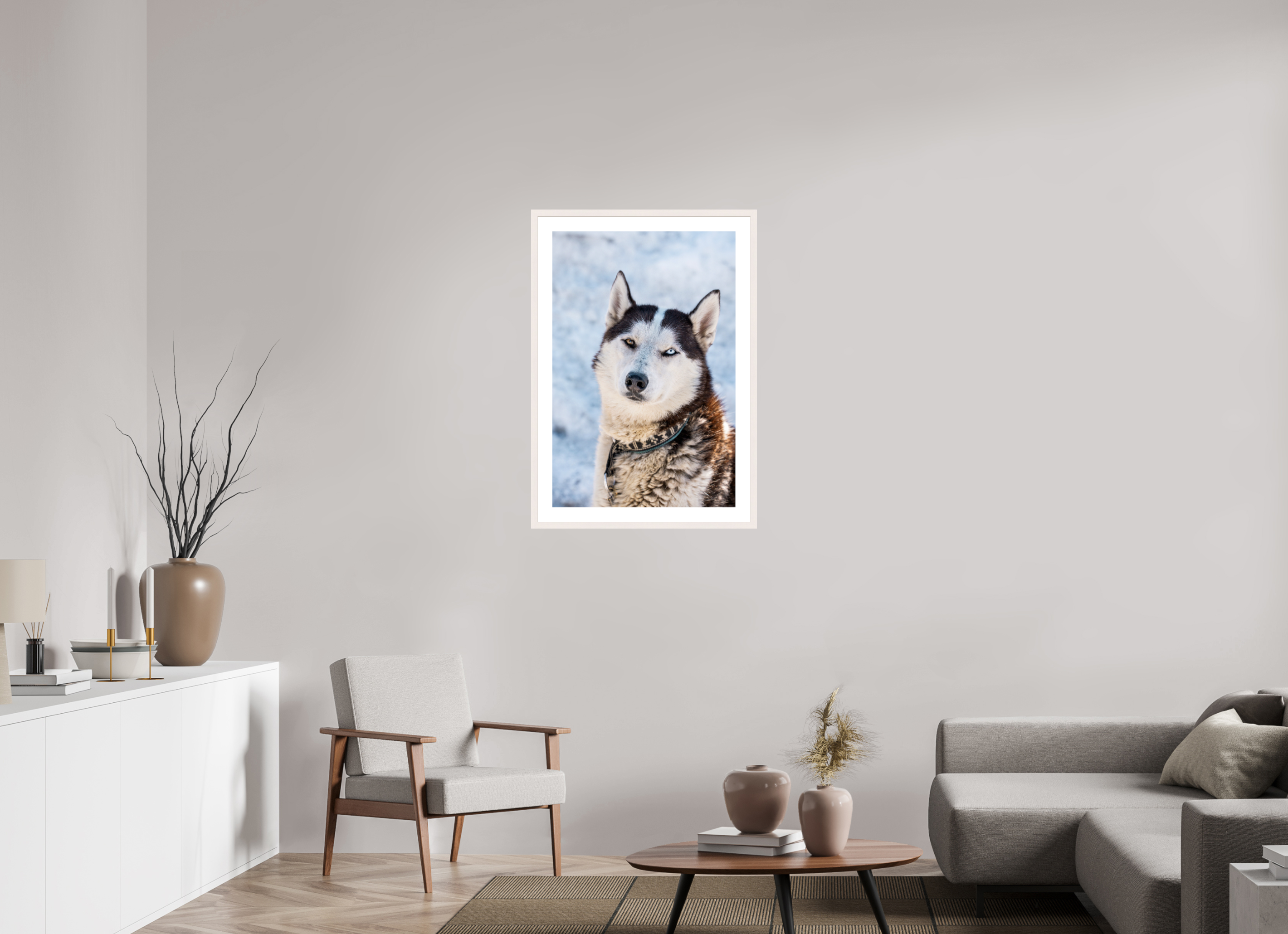 60 x 90 cm, Frame Hambourg 20mm Siberian husky