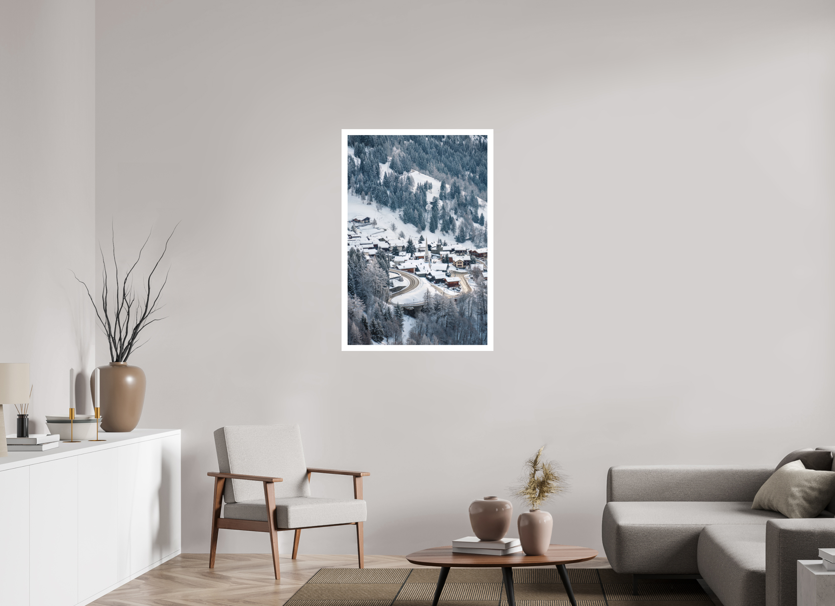 70 x 105 cm, Epson Fine Art Cotton Smooth Natural Paper Print Verbier Village Church