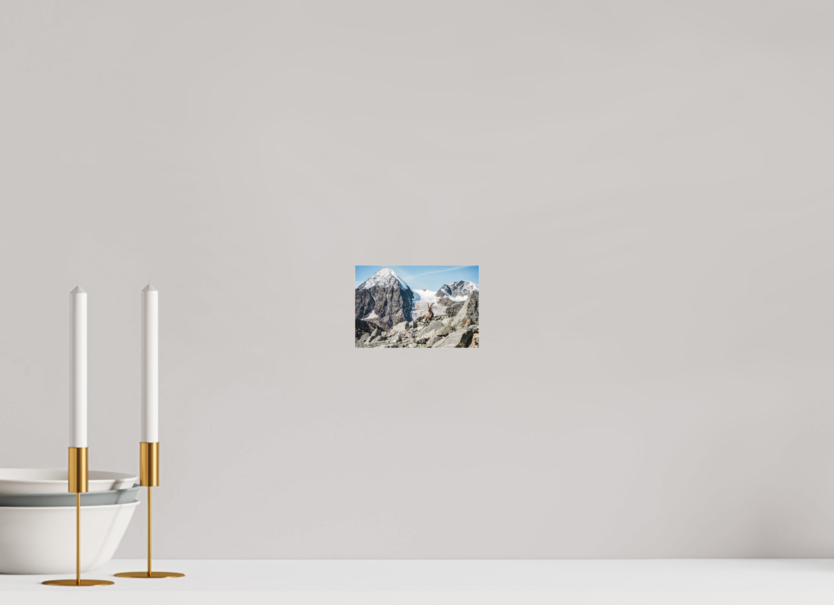 15 x 10 cm, Photos Plexi Alpine Ibex in Verbier with Grand Combin Glacier – Fine Art Wildlife Photography Print