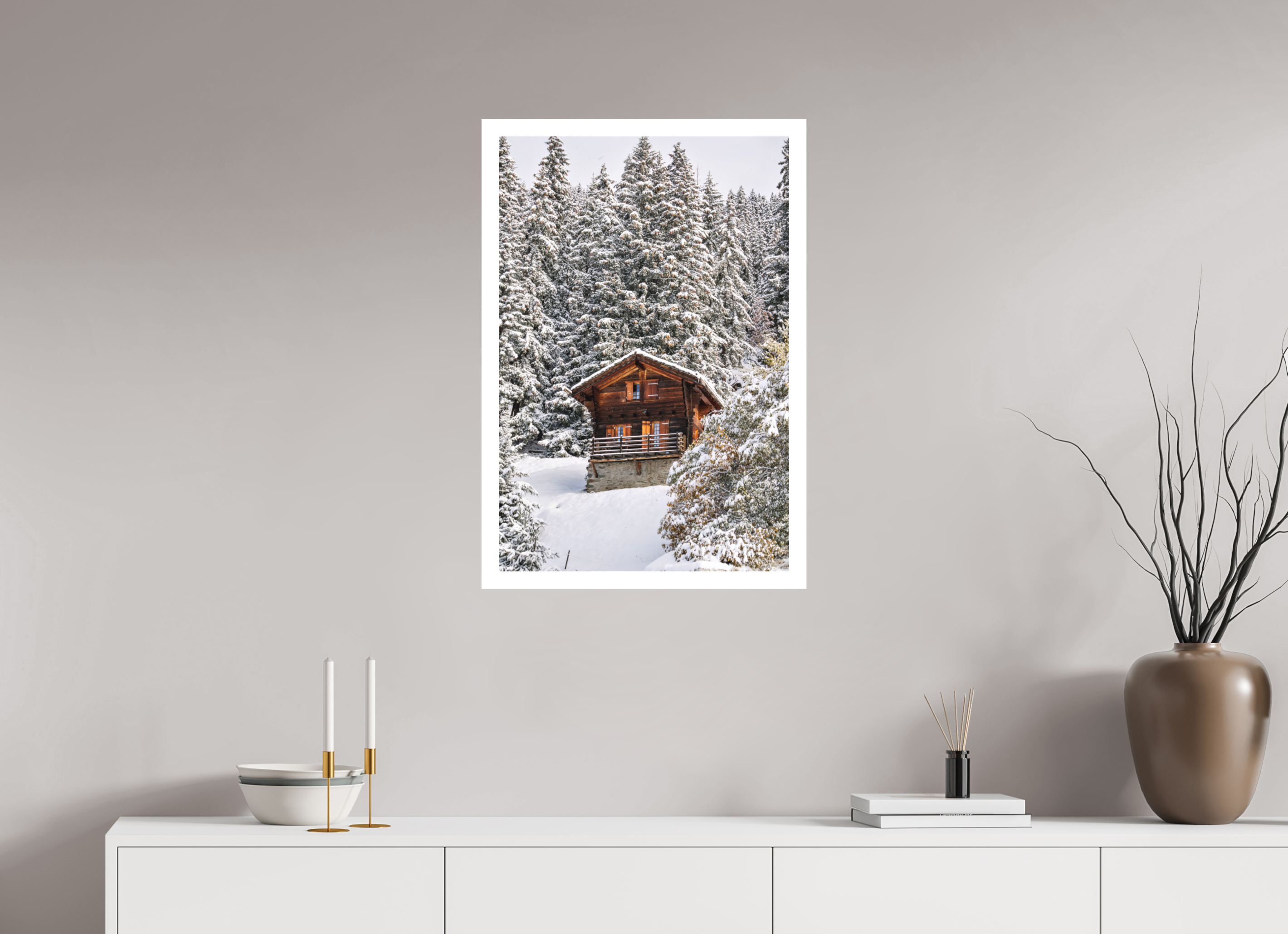 50 x 75 cm, Epson Fine Art Cotton Smooth Natural Paper Hidden Chalet – Verbier, Switzerland