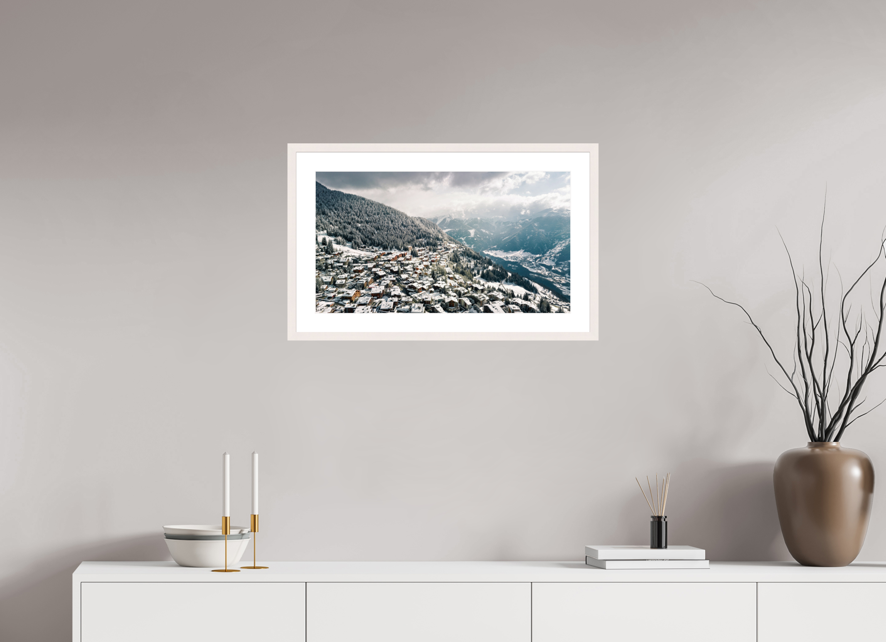 64 x 36 cm, Frame Hambourg 20mm After the Storm – Verbier from Above