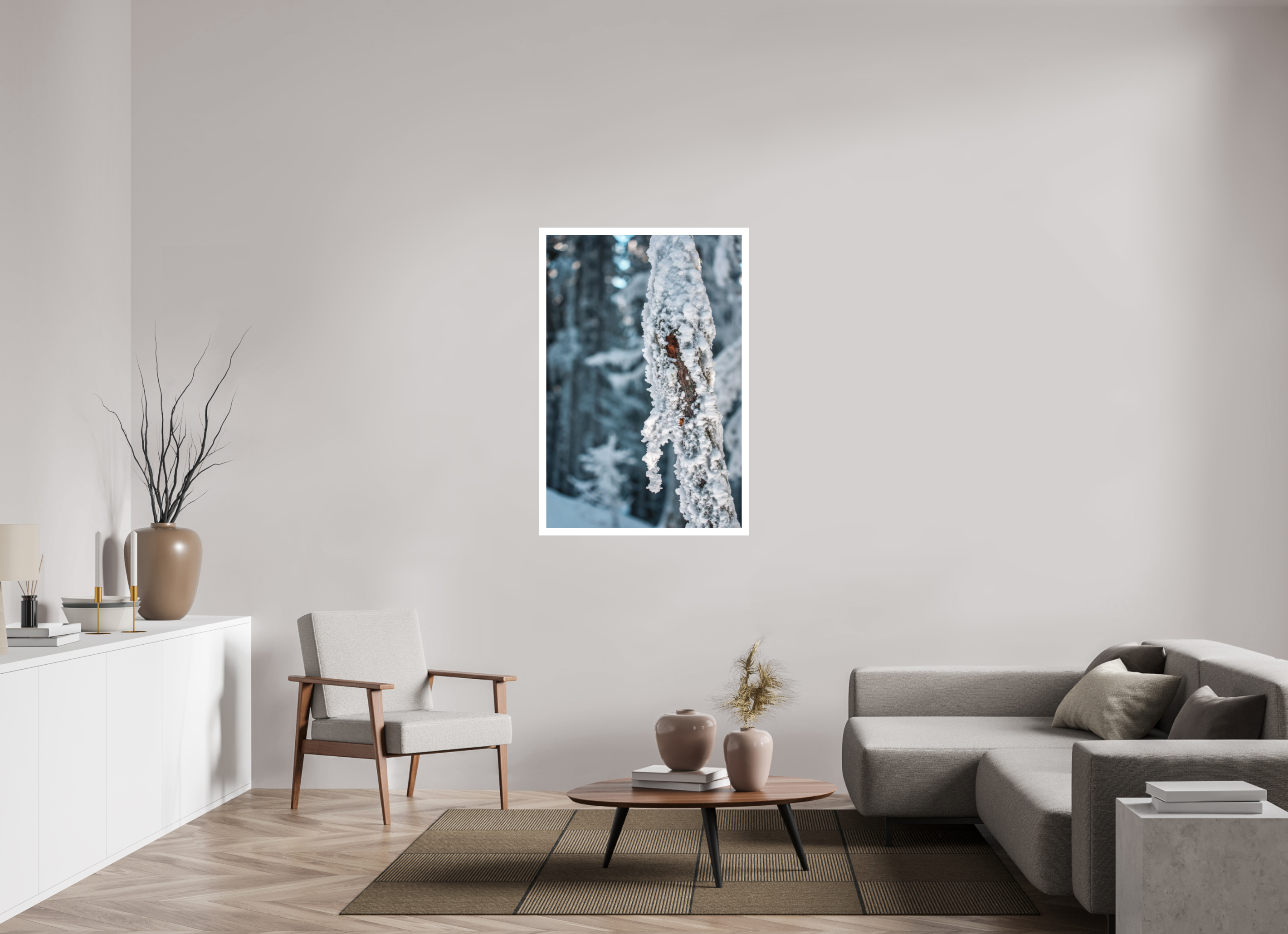 80 x 120 cm, Epson Fine Art Cotton Smooth Natural Paper Frozen Grain – Verbier Forest