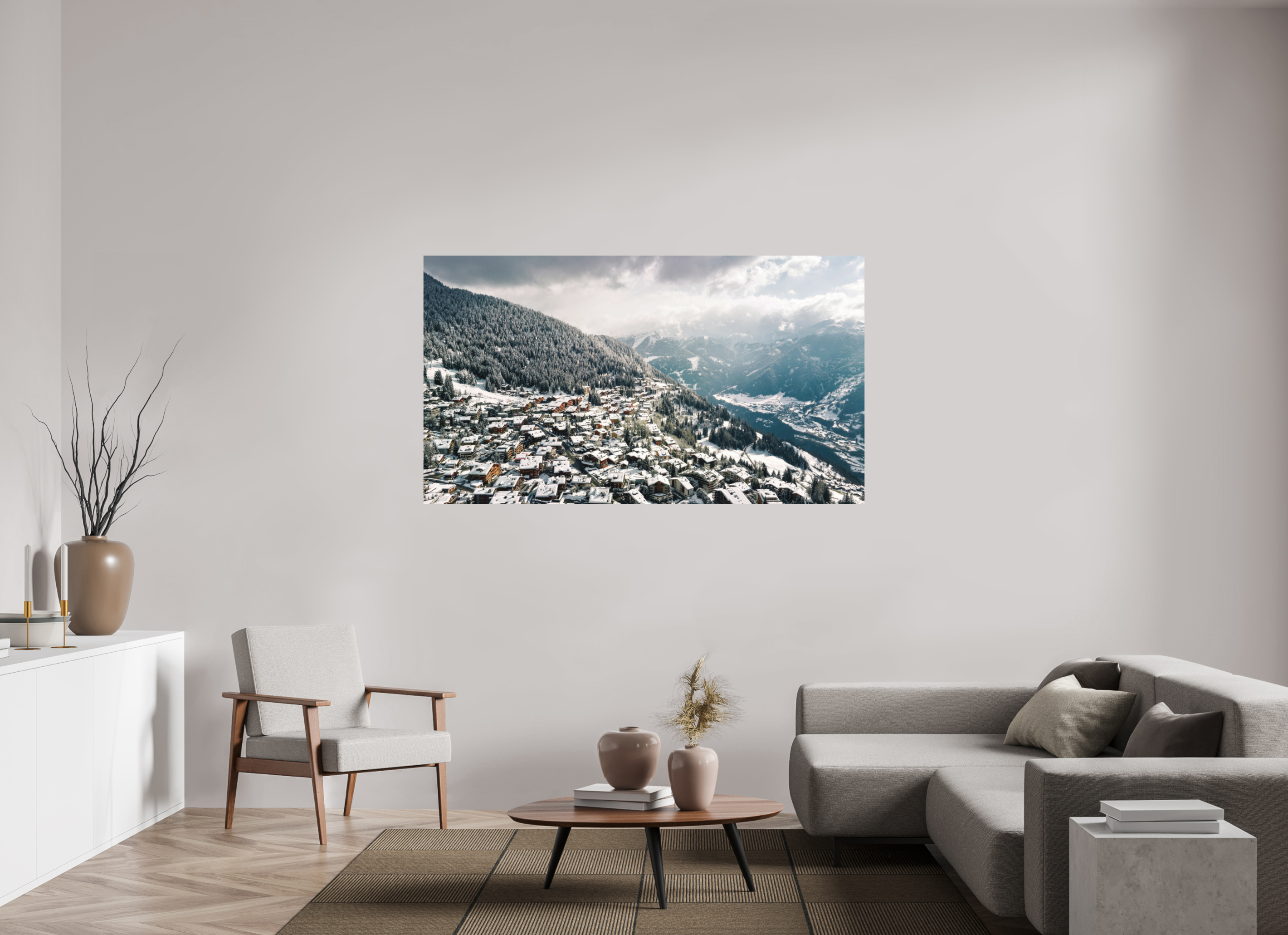 176 x 99 cm, Fuji Crystal DP Matte Print After the Storm – Verbier from Above