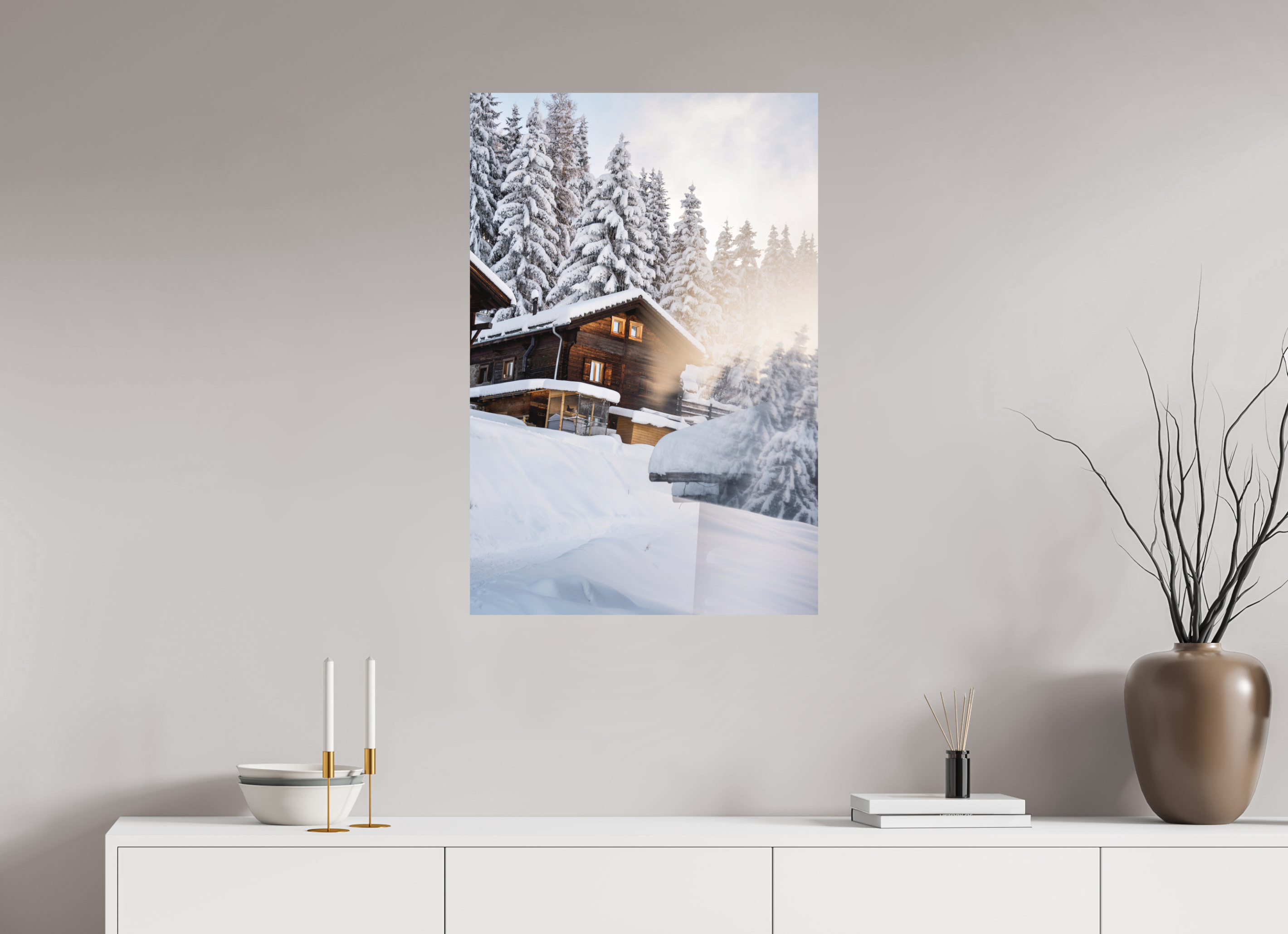 60 x 90 cm, Fuji Crystal DP Matte Print Chez Dany in Winter – Verbier, Switzerland