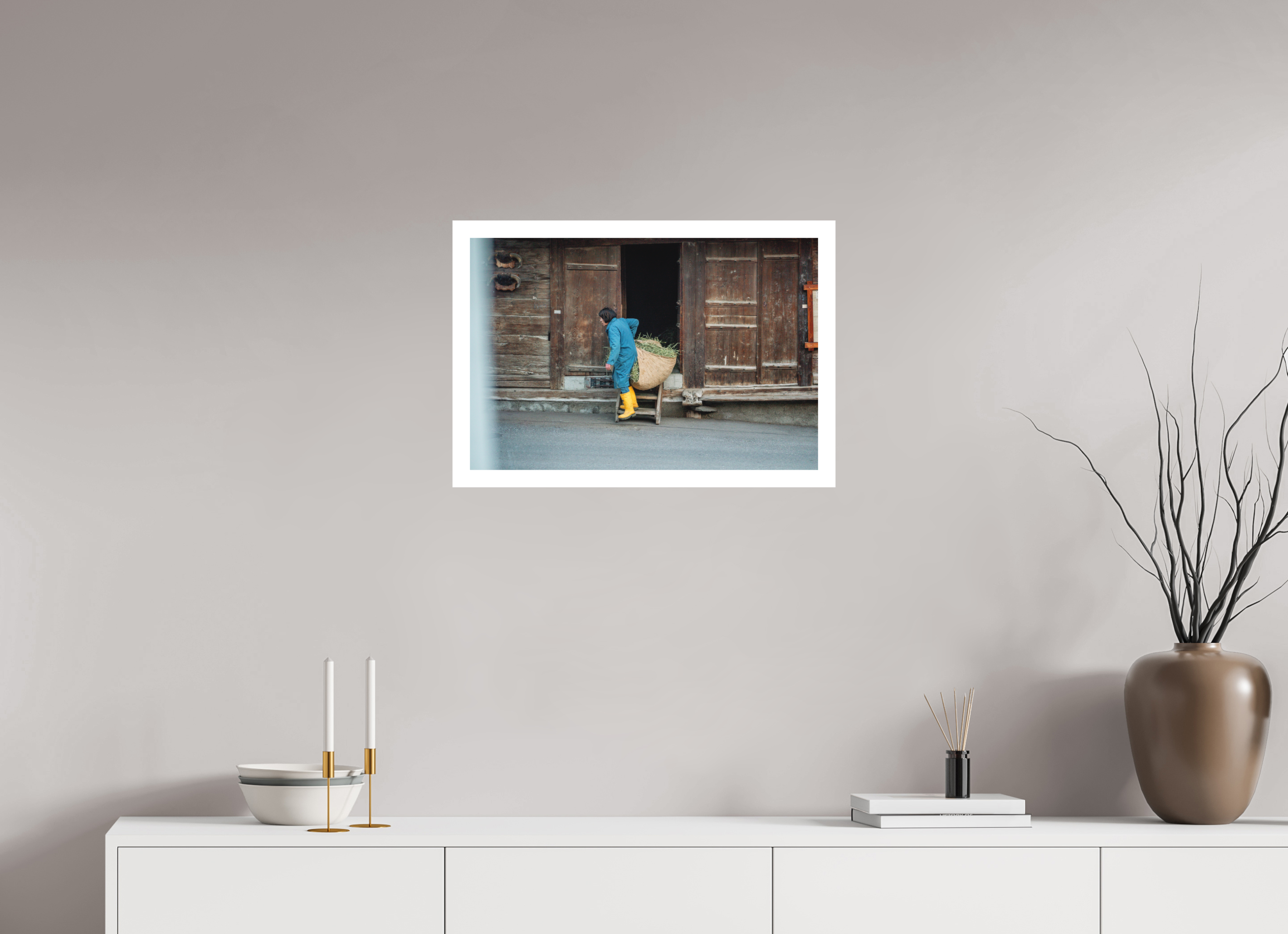 60 x 40 cm, Epson Fine Art Cotton Smooth Natural Paper Print Farm Worker Bruson