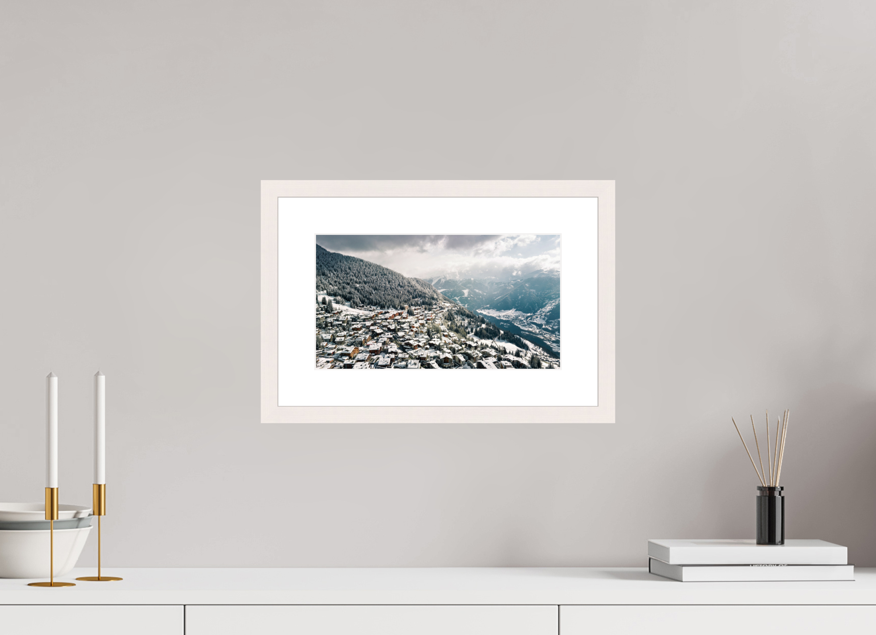 32 x 18 cm, Frame Hambourg 20mm After the Storm – Verbier from Above