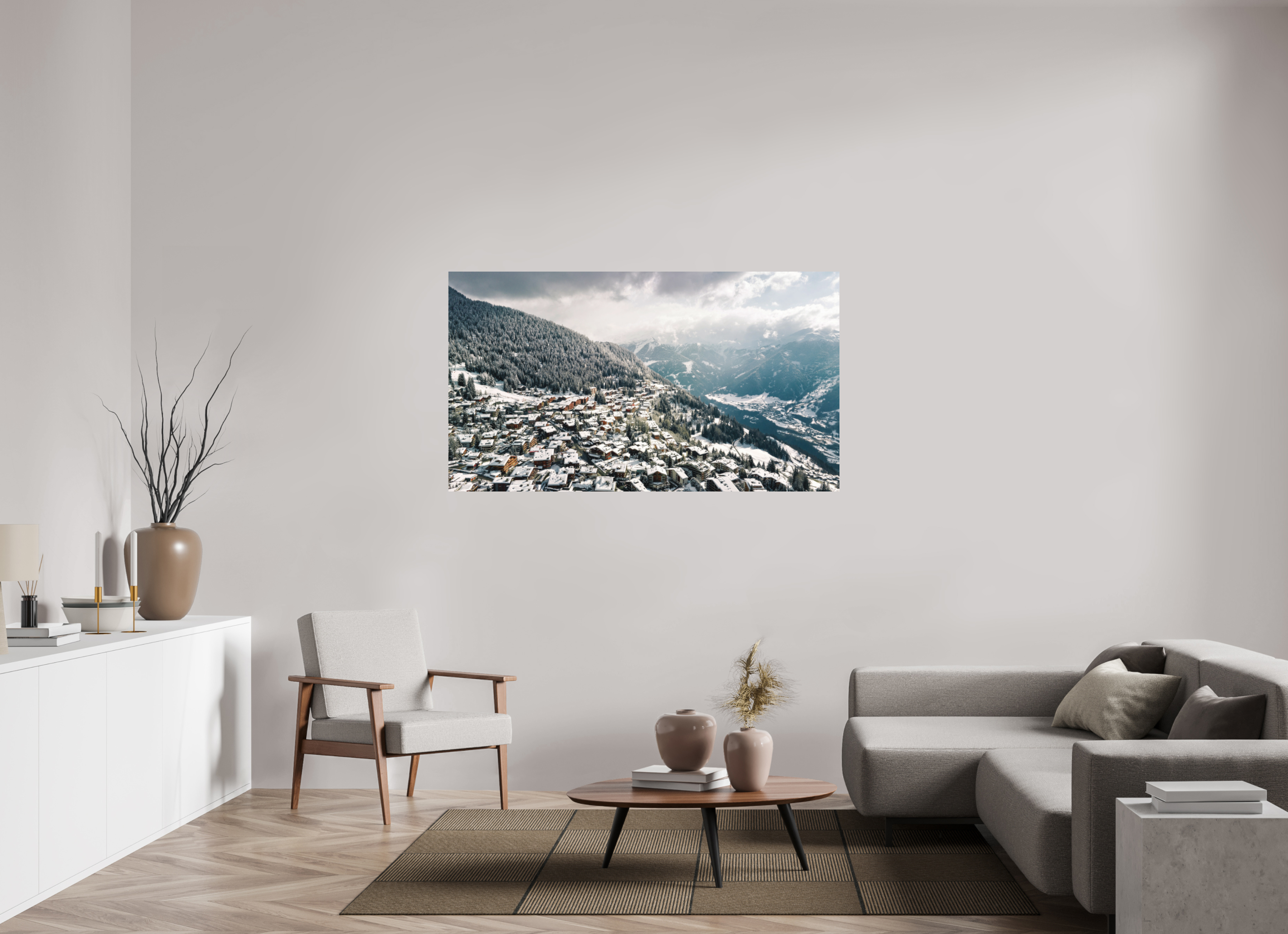 160 x 90 cm, Fuji Crystal DP Matte Print After the Storm – Verbier from Above