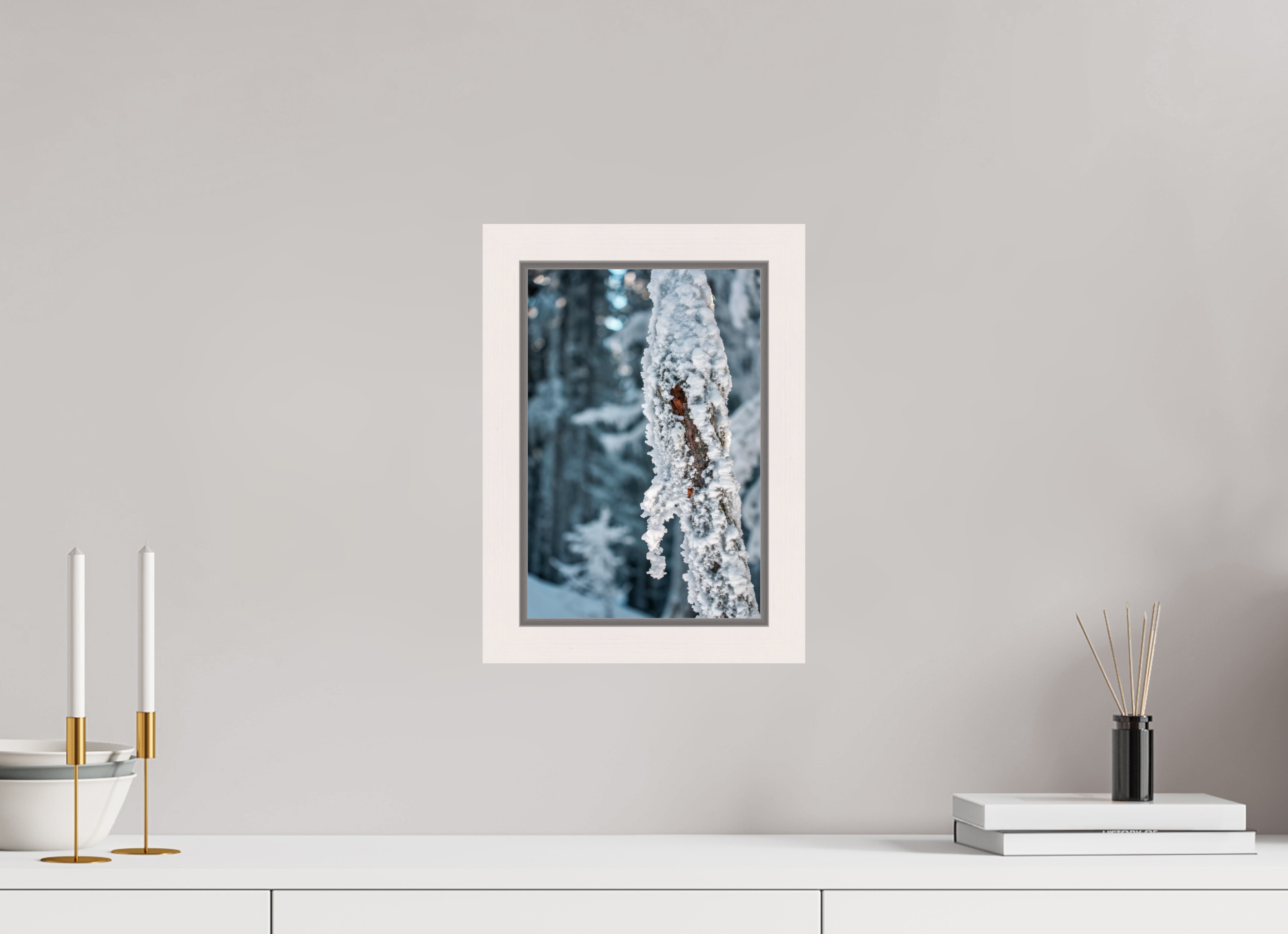 20 x 30 cm, Framed Plexi Frozen Grain – Verbier Forest