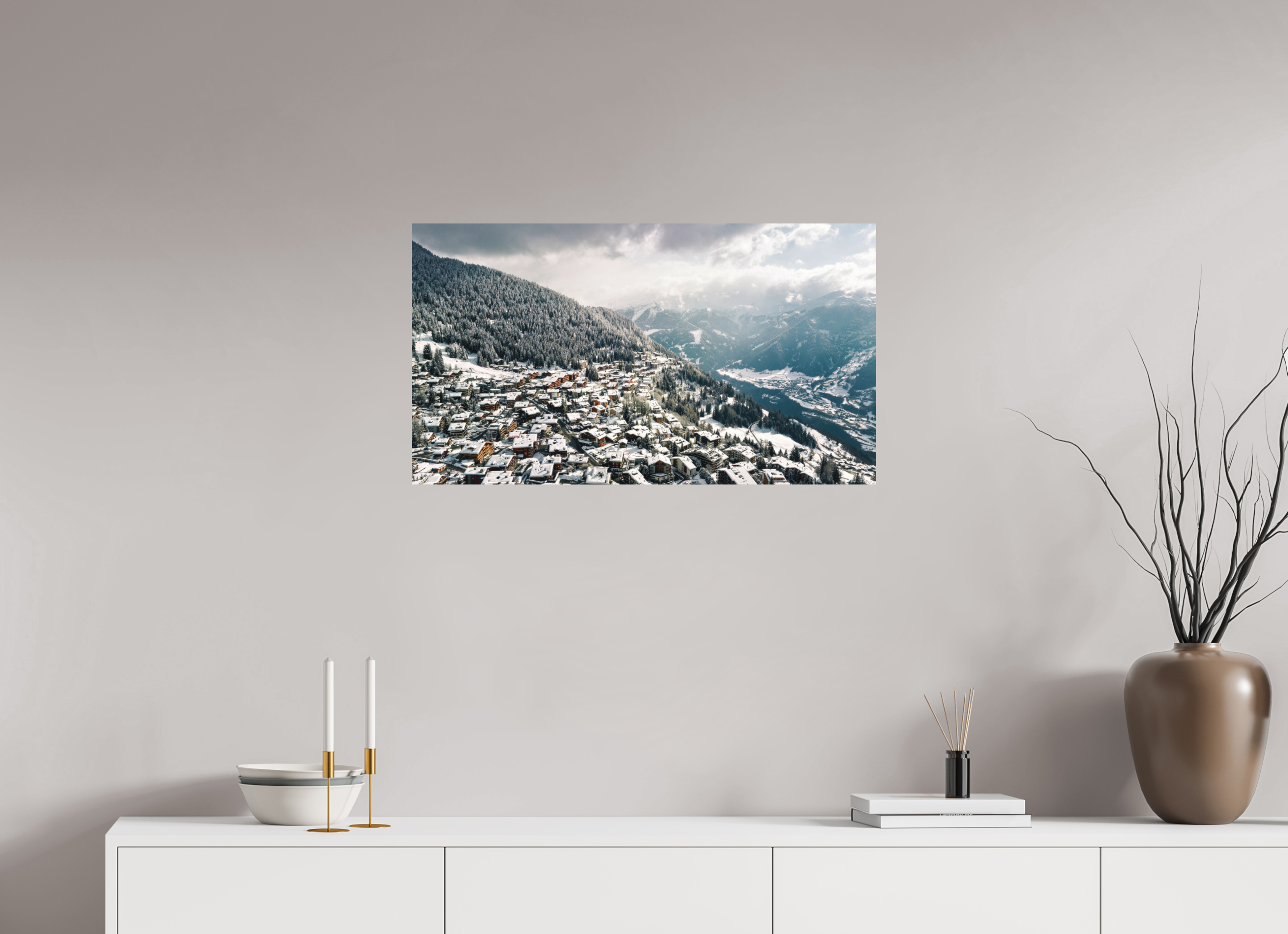 80 x 45 cm, Fuji Crystal DP Matte Print After the Storm – Verbier from Above