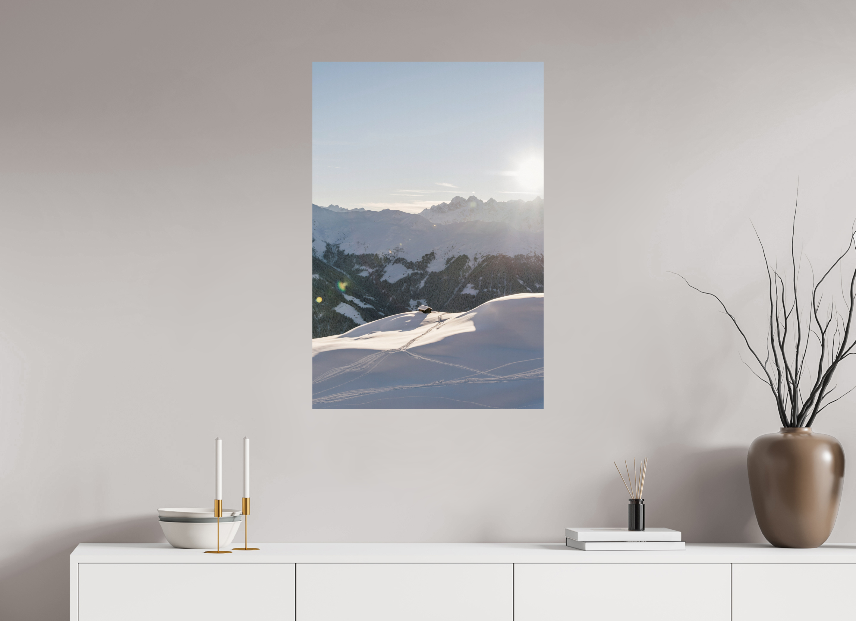 60 x 90 cm, Photo Print On Fuji Crystal DP II Last Light at La Chaux – Verbier, Switzerland