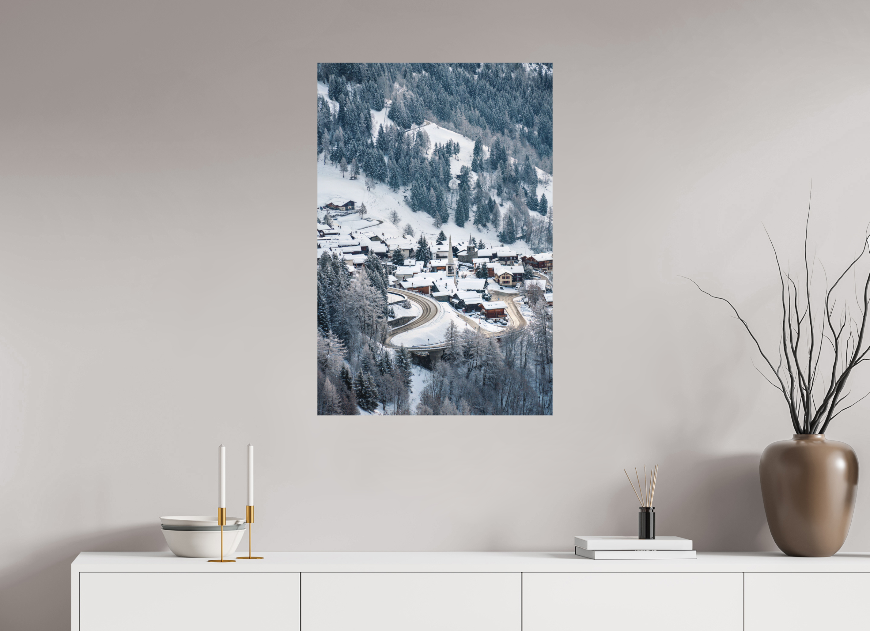 60 x 90 cm, Fuji Crystal DP Matte Print Verbier Village Church