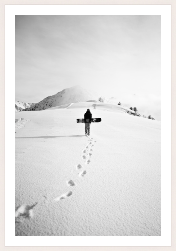 Main image Snowboarder Walking on Snow