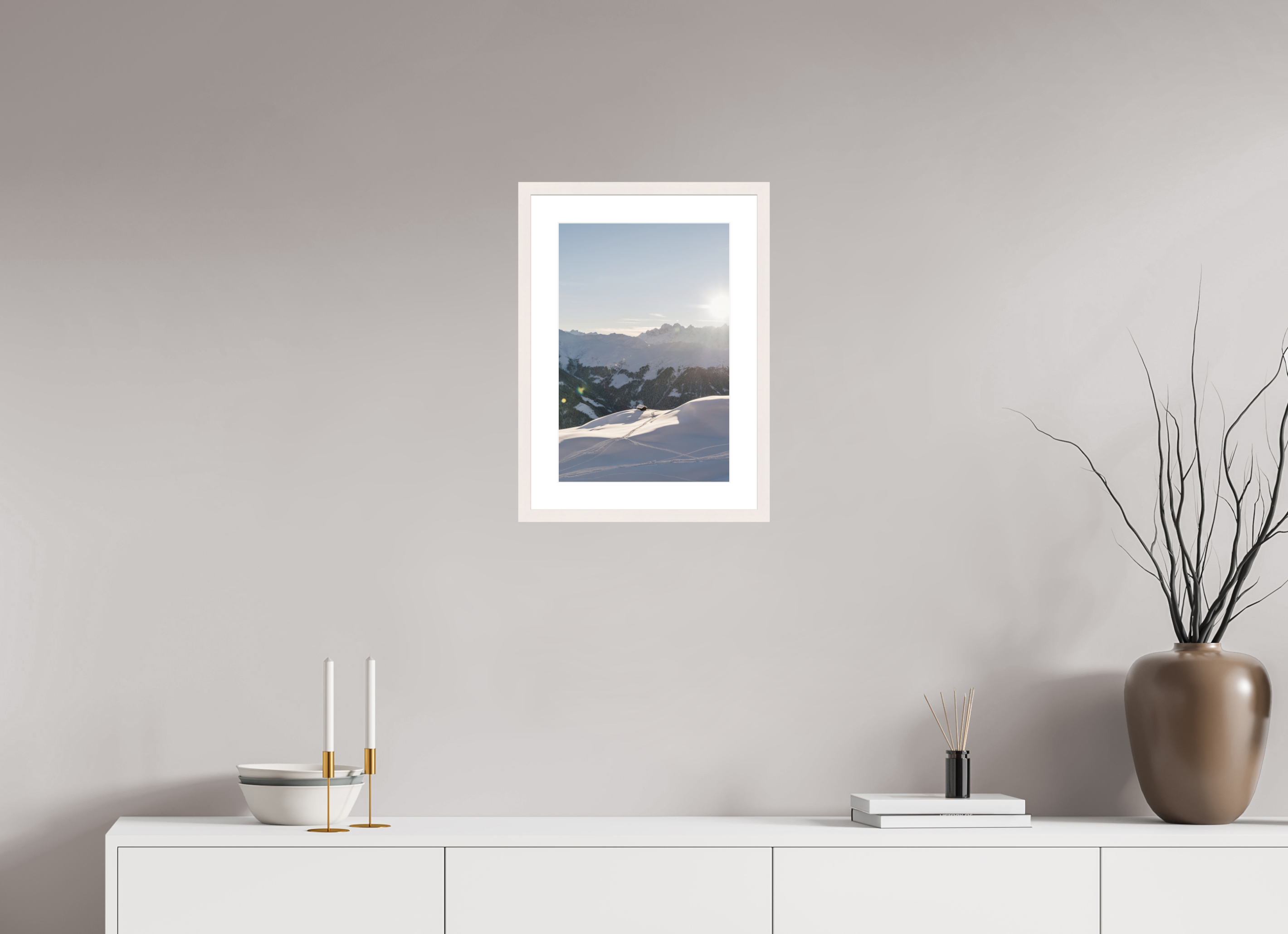 30 x 45 cm, Frame Hambourg 20mm Last Light at La Chaux – Verbier, Switzerland