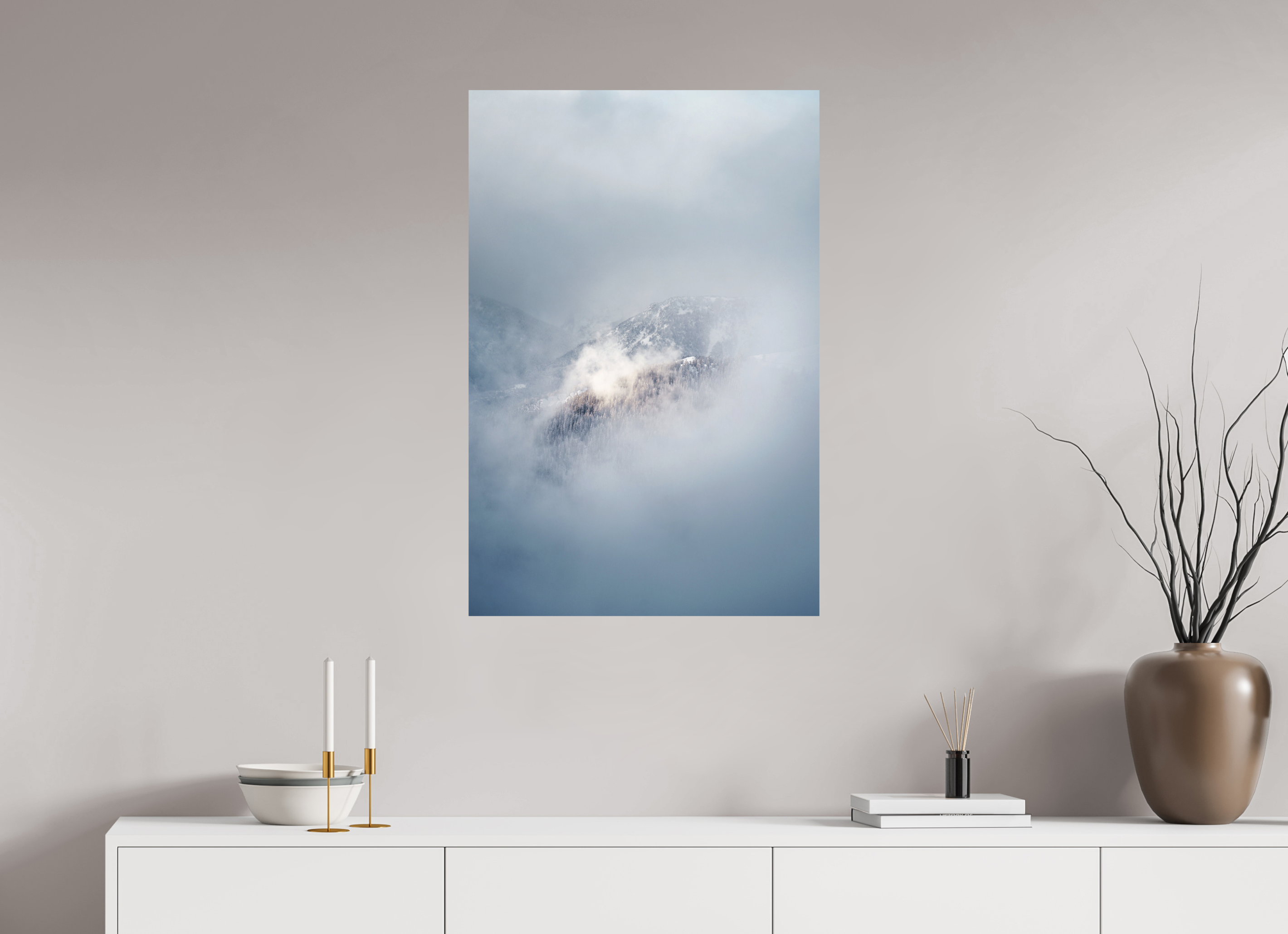 60 x 90 cm, Alu Dibond Metalic Suspension System WINDOW OF CLOUDS